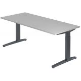 Schreibtisch SPIRIT | Gestell graphit | 180 x 80 cm | Lichtgrau