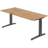 Schreibtisch SPIRIT | Gestell graphit | 180 x 80 cm | Eiche Rustikal