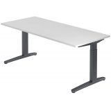 Schreibtisch SPIRIT | Gestell graphit | 180 x 80 cm | Weiß classic