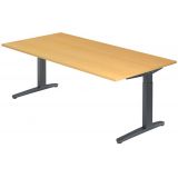 Schreibtisch SPIRIT | Gestell graphit | 200 x 100 cm | Buche