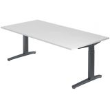 Schreibtisch SPIRIT | Gestell graphit | 200 x 100 cm | Wei� classic