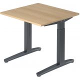 Schreibtisch SPIRIT | Gestell graphit | 80 x 80 cm | Eiche