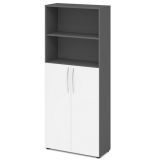 Schrankregal 5 Ordnerh�hen LIGHT | 80 cm breit | Graphit/Wei� classic