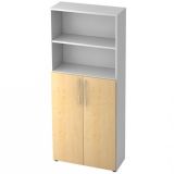 Schrankregal 5 Ordnerh�hen LIGHT | 80 cm breit | Wei� classic/Ahorn