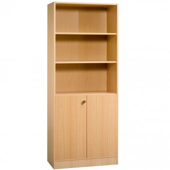 Schrankregal mit Türen 5 Ordnerhöhen | Breite 80 cm | Sockelgleiter