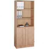 Schrankregal 5OH SOLID | 80 cm breit | Korpus Nussbaum hell | Front Nussbaum hell