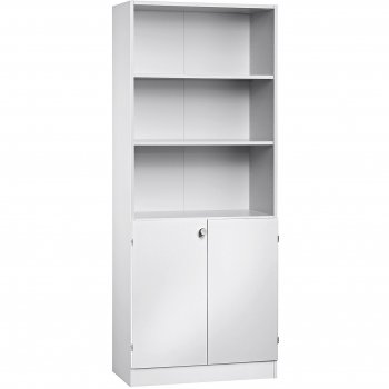 Schrankregal mit Türen 5 Ordnerhöhen | Breite 80 cm | Sockelgleiter