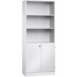 Schrankregal 5OH SOLID | 80 cm breit | Korpus Weiß classic | Front Weiß classic