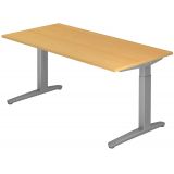 Schreibtisch SPIRIT | Gestell silber | 160 x 80 cm | Buche