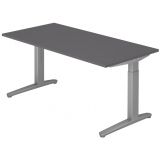 Schreibtisch SPIRIT | Gestell silber | 160 x 80 cm | Graphit