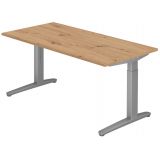 Schreibtisch SPIRIT | Gestell silber | 160 x 80 cm | Eiche Rustikal