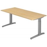 Schreibtisch SPIRIT | Gestell silber | 180 x 80 cm | Ahorn