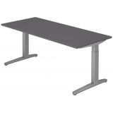 Schreibtisch SPIRIT | Gestell silber | 180 x 80 cm | Graphit