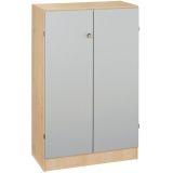 Flügeltürenschrank 3OH SOLID | 80 cm breit | Korpus Ahorn | Front Silber