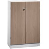 Flügeltürenschrank 3OH SOLID | 80 cm breit | Korpus Weiß classic | Front Nussbaum hell
