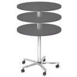 runder Sitz-/Stehtisch höhenverstellbar | Ø 80 cm | Gestell chrom | Platte Graphit