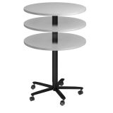 runder Sitz-/Stehtisch höhenverstellbar | Ø 80 cm | Gestell schwarz | Platte Lichtgrau