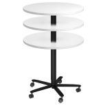 runder Sitz-/Stehtisch h�henverstellbar | � 80 cm | Gestell schwarz | Platte Wei� classic 