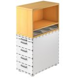 Aufsatzregal für Standcontainer COMFORT | Buche