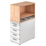 Aufsatzregal für Standcontainer COMFORT | Nussbaum hell