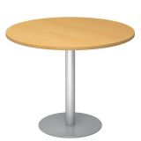 Säulentisch Rundtisch @classic | Ø 100 cm | Gestell silber | Platte Buche