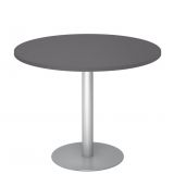Säulentisch Rundtisch @classic | Ø 100 cm | Gestell silber | Platte Graphit
