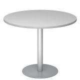 Säulentisch Rundtisch @classic | Ø 100 cm | Gestell silber | Platte Lichtgrau