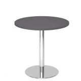 Säulentisch Rundtisch @classic | Ø 80 cm | Gestell chrom | Platte Graphit