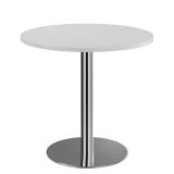Säulentisch Rundtisch @classic | Ø 80 cm | Gestell chrom | Platte Lichtgrau