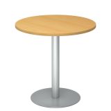 Säulentisch Rundtisch @classic | Ø 80 cm | Gestell silber | Platte Buche