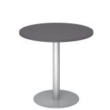 Säulentisch Rundtisch @classic | Ø 80 cm | Gestell silber | Platte Graphit