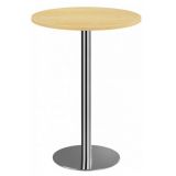 Stehtisch Rundtisch @classic | Ø 80 cm | Gestell chrom | Platte Ahorn