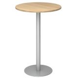 Stehtisch Rundtisch @classic | Ø 80 cm | Gestell silber | Platte Eiche