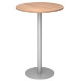 Stehtisch Rundtisch @classic | Ø 80 cm | Gestell silber | Platte Nussbaum hell