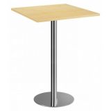 Stehtisch @classic | 80 x 80 cm | Gestell chrom | Platte Ahorn