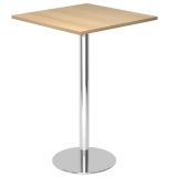 Stehtisch @classic | 80 x 80 cm | Gestell chrom | Platte Eiche