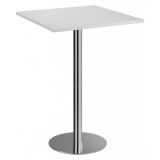 Stehtisch @classic | 80 x 80 cm | Gestell chrom | Platte Weiß classic