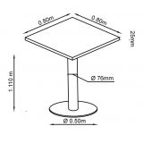 Stehtisch @classic | 80 x 80 cm | Gestell chrom | Platte Buche