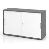 Schiebetürenschrank 2 Ordnerhöhen SMART | Breite 120 cm | Graphit/Weiss