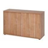 Schiebetürenschrank 2 Ordnerhöhen SMART | Breite 120 cm | Nussbaum hell