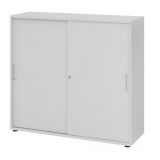 Schiebet�renschrank 3 Ordnerh�hen SMART | Breite 120 cm | Lichtgrau