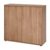 Schiebetürenschrank 3 Ordnerhöhen SMART | Breite 120 cm | Nussbaum hell
