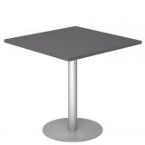 Säulentisch @classic | 80 x 80 cm | Gestell silber | Platte Graphit