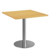Säulentisch @classic | 80 x 80 cm | Gestell chrom | Platte Buche