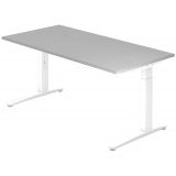 Schreibtisch SPIRIT | Gestell weiss | 160 x 80 cm | Lichtgrau