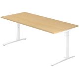 Schreibtisch SPIRIT | Gestell weiss | 180 x 80 cm | Ahorn