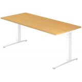 Schreibtisch SPIRIT | Gestell weiss | 180 x 80 cm | Buche