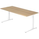 Schreibtisch SPIRIT | Gestell weiss | 180 x 80 cm | Eiche