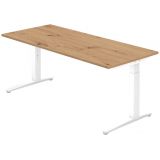 Schreibtisch SPIRIT | Gestell weiss | 180 x 80 cm | Eiche Rustikal
