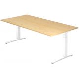 Schreibtisch SPIRIT | Gestell weiss | 200 x 100 cm | Ahorn